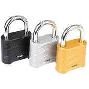 HMF 3508-09, Zahlenschloss Vorhängeschloss, robustes Schloss mit 4-stelligem Zahlencode aus Aluminiumlegierung