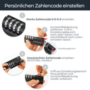 Riegelschloss mit 4-stelligem Zahlencode 12,2 x 4 x 4,8 cm in Schwarz