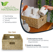 Flechtkorb aus Seegras von HMF, passend für Kallax halbe Höhe, 2er Set