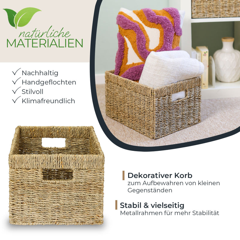 Aufbewahrungskorb aus Seegras für Billy Regale, HMF, 35 x 25 x 20 cm