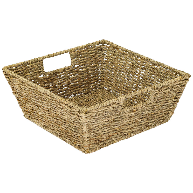 HMF Geschenkkorb leer, geflochten aus Seegras 30 x 30 x 12 cm, HMF 37069-30CM
