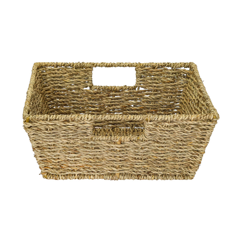 HMF Geschenkkorb leer, geflochten aus Seegras 30 x 30 x 12 cm, HMF 37069-30CM