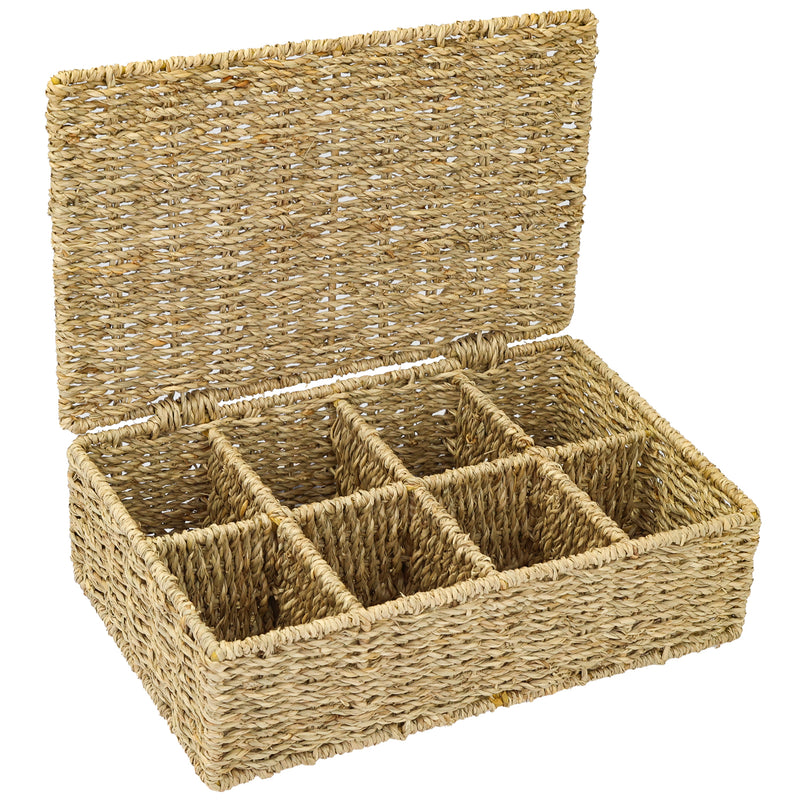 Eckige Teebox von HMF, geflochten aus Seegras