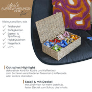 Eckige Teebox von HMF, geflochten aus Seegras