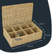 Eckige Teebox von HMF, geflochten aus Seegras