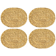 Ovales Tischset geflochten aus Wasserhyazinthe als 4er Set von HMF 40 x 30 cm