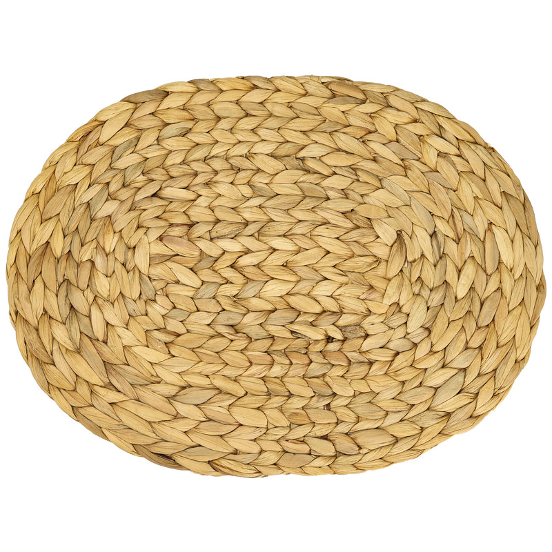 Ovales Tischset geflochten aus Wasserhyazinthe als 4er Set von HMF 40 x 30 cm