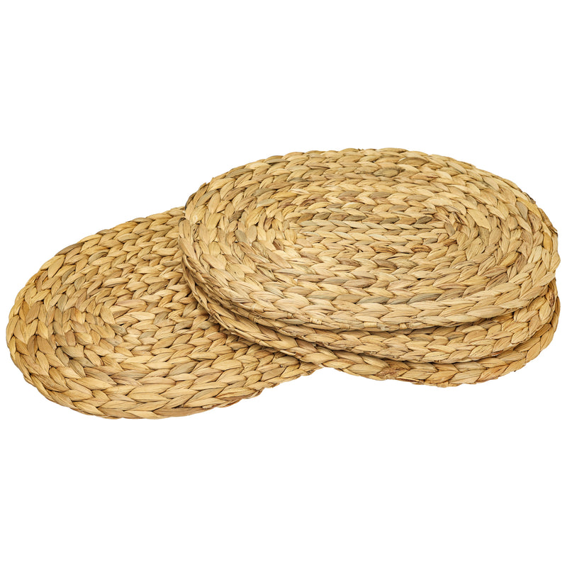 Ovales Tischset geflochten aus Wasserhyazinthe als 4er Set von HMF 40 x 30 cm