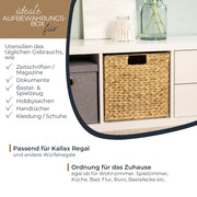Aufbewahrungskorb geflochten aus Wasserhyazinthe Seegras 4er Set passend für Kallax HMF 37240-S4 32 x 34.5 x 32 cm für den täglichen Gebrauch