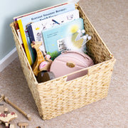 Aufbewahrungskorb geflochten aus Wasserhyazinthe Seegras 4er Set passend für Kallax HMF 37240-S4 32 x 34.5 x 32 cm im Kinderzimmer