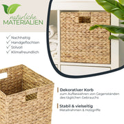 Aufbewahrungskorb Korb geflochten aus Wasserhyazinthe Seegras passend für Kallax HMF 37240 32 x 34.5 x 32 cm