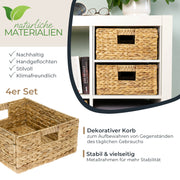 Flechtkorb HMF 37243-S4 4er Set für Kallax 30x34x15 cm