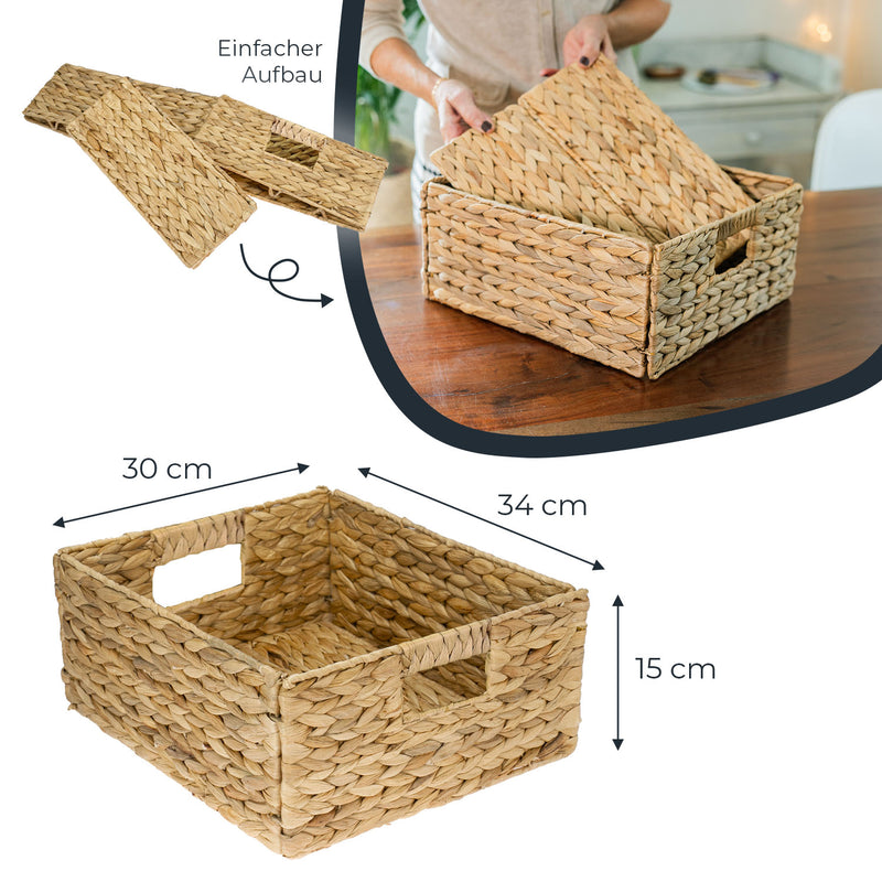Flechtkorb HMF 37243-S4 4er Set für Kallax 30x34x15 cm