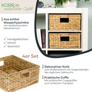 Flechtkorb HMF 37243-S4 4er Set für Kallax 30x34x15 cm