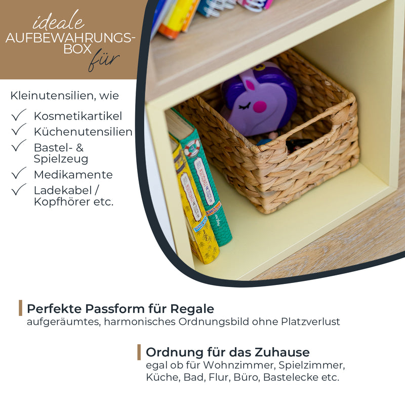 Aufbewahrungskorb faltbarer Korb geflochten aus Wasserhyazinthe Seegras 2er Set HMF 372410-S2-S Größe S