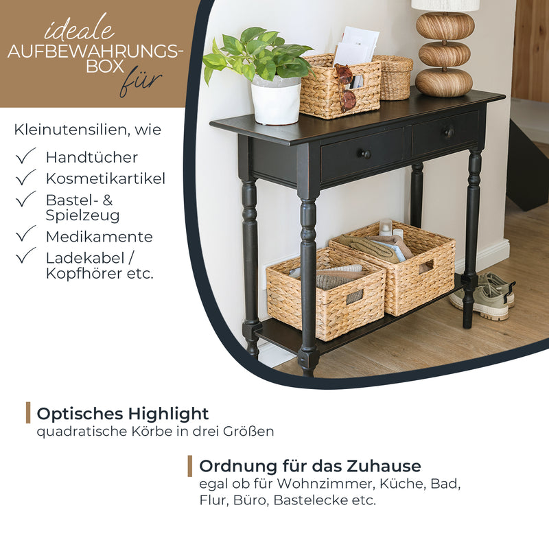 Aufbewahrungskorb, Korb geflochten aus Wasserhyazinthe Seegras, HMF 372410