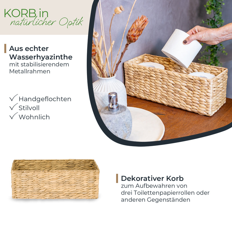 Aufbewahrungskorb Badezimmer aus Wasserhyazinthe 38 cm von HMF 1 Stück