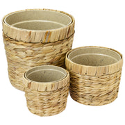 HMF 37280-14CM+19CM+25CM Blumentopf rund geflochten 14+19 + 25 cm Durchmesser, 2er Set