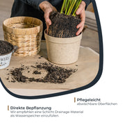 HMF 37280-25CM-S2 Blumentopf rund geflochten 25 cm Durchmesser, 2er Set