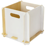 Zusammensteckbare Holzbox 25 cm weiß Aufbewahrungsbox für Bücherregale mit einer Tiefe von 25 cm
