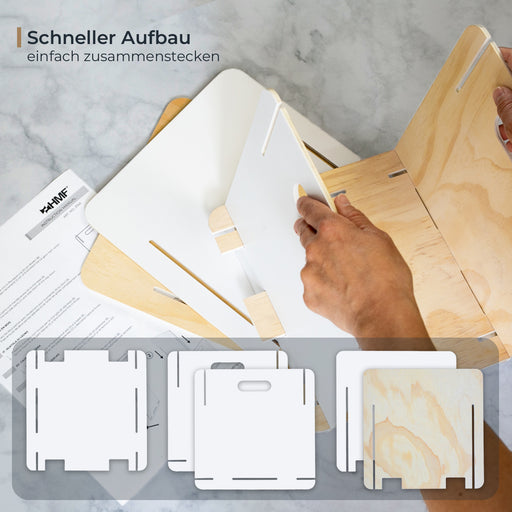 Zusammensteckbare Holzbox 25 cm weiß Aufbewahrungsbox für Bücherregale mit einer Tiefe von 25 cm