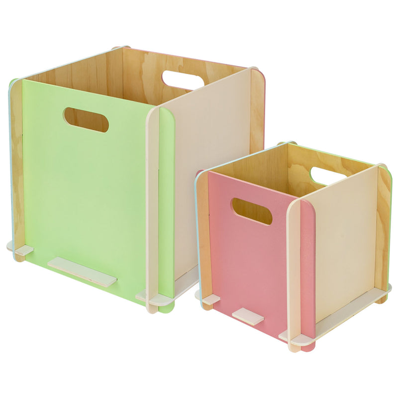 Zusammensteckbare Holzbox 25 + 32 cm Mehrfarbig Aufbewahrungsbox passend für Kallax und Expedit