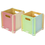 Zusammensteckbare Holzbox 25 cm Mehrfarbig Aufbewahrungsbox für Bücherregale mit einer Tiefe von 25 cm 2 Stück