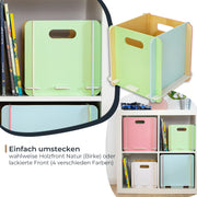 Zusammensteckbare Holzbox 25 cm Mehrfarbig Aufbewahrungsbox für Bücherregale mit einer Tiefe von 25 cm