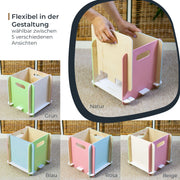 Zusammensteckbare Holzbox 25 cm Mehrfarbig Aufbewahrungsbox für Bücherregale mit einer Tiefe von 25 cm