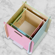Zusammensteckbare Holzbox 25 cm Mehrfarbig Aufbewahrungsbox für Bücherregale mit einer Tiefe von 25 cm