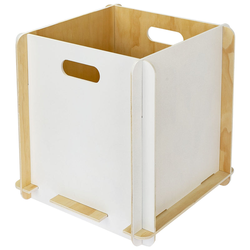 Zusammensteckbare Holzbox 32 cm Weiß Aufbewahrungsbox passend für Kallax und Expedit