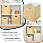 Zusammensteckbare Holzbox 32 cm Weiß Aufbewahrungsbox passend für Kallax und Expedit 2 Stück