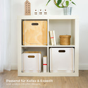 Zusammensteckbare Holzbox 32 cm Weiß Aufbewahrungsbox passend für Kallax und Expedit 4 Stück