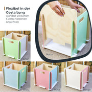 Zusammensteckbare Holzbox 32 cm Mehrfarbig Aufbewahrungsbox passend für Kallax und Expedit 4 Stück