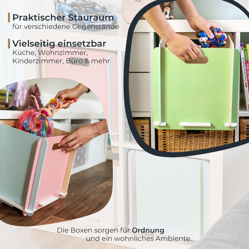 Zusammensteckbare Holzbox 32 cm Mehrfarbig Aufbewahrungsbox passend für Kallax und Expedit 2 Stück