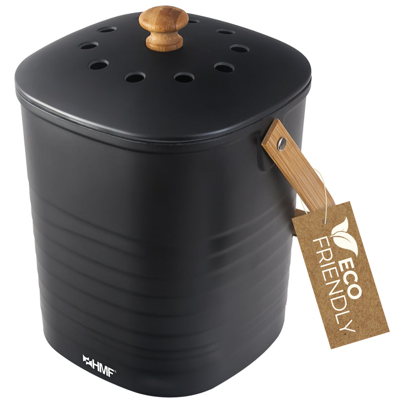Nachhaltiger Biomülleimer geruchsdicht HMF 3780 3 Liter Schwarz