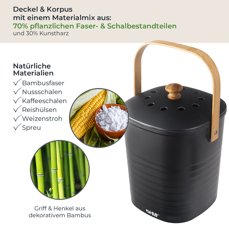 Biomülleimer, geruchsdicht, verschiedene Farben und Größen, HMF 3780