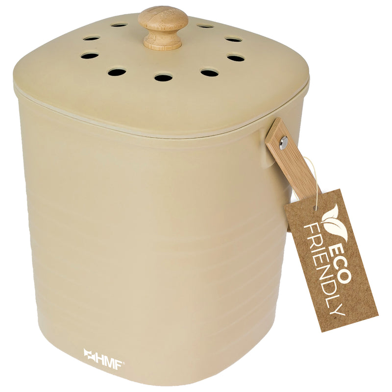 Nachhaltiger Biomülleimer geruchsdicht HMF 3780 3 Liter Beige
