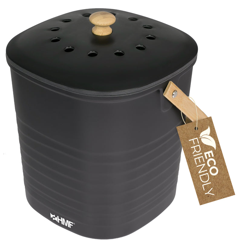Nachhaltiger Biomülleimer geruchsdicht HMF 3780 6 Liter Schwarz