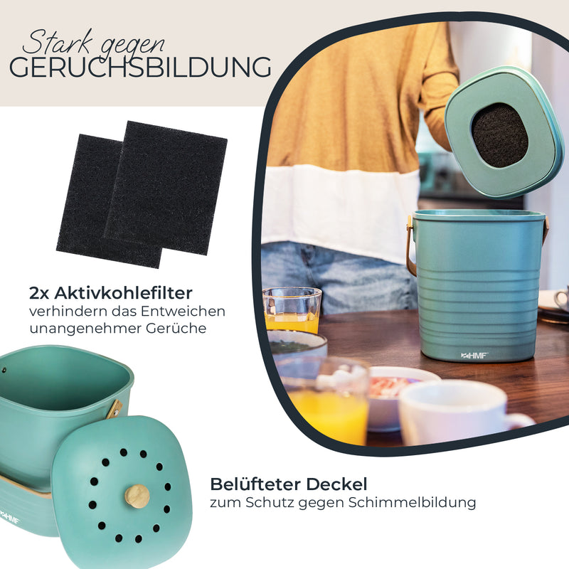 Biomülleimer, geruchsdicht, verschiedene Farben und Größen, HMF 3780