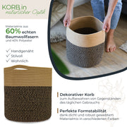 Stoffkorb mit versteckten Griffen aus Baumwolle 31 x 31 cm passend für Kallax