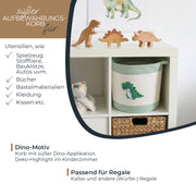 Aufbewahrungskorb aus Baumwolle, Dinosaurier, HMF 39020-30CM-DIN, 30,5 x 30,5 cm