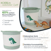Aufbewahrungskorb aus Baumwolle, Dinosaurier, HMF 39020-30CM-DIN, 30,5 x 30,5 cm
