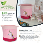 Aufbewahrungskorb aus Baumwolle, Einhorn, HMF 39020-30CM-EIN, 30,5 x 30,5 cm