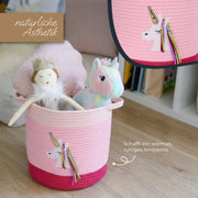 Aufbewahrungskorb aus Baumwolle, Einhorn, HMF 39020-30CM-EIN, 30,5 x 30,5 cm