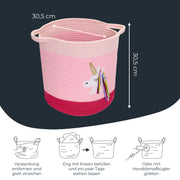 Aufbewahrungskorb aus Baumwolle, Einhorn, HMF 39020-30CM-EIN, 30,5 x 30,5 cm