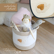HMF Aufbewahrungskorb mit Griffen für Kinderzimmer aus Baumwolle mit Elefantenmotiv