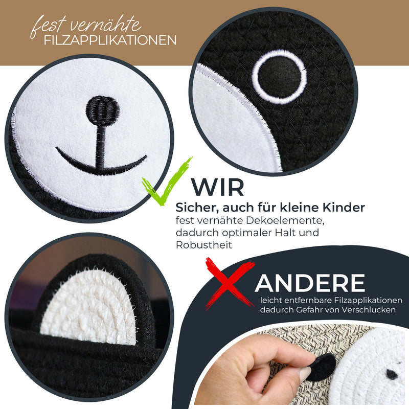 Aufbewahrungskorb mit versteckten Griffen für Kinderzimmer aus Baumwolle