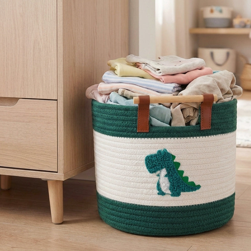 Aufbewahrungskorb aus Baumwolle, Dinosaurier, HMF 39023-DIN, 30 x 24 cm