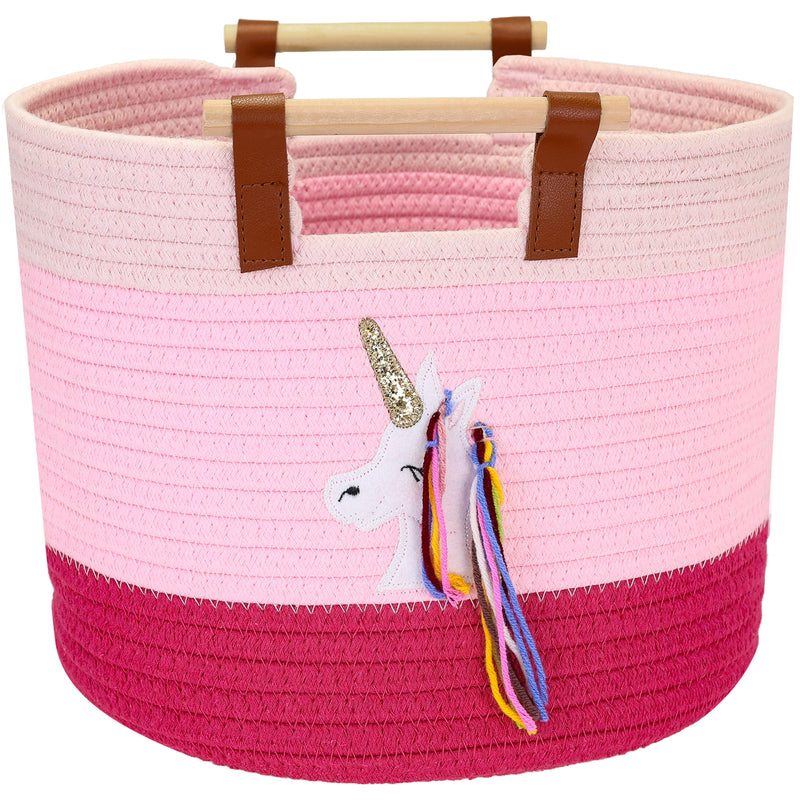 Aufbewahrungskorb aus Baumwolle, Einhorn, HMF 39023-EIN, 30 x 24 cm